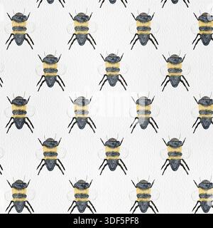 Illustration aquarelle numérique d'un motif en nid d'abeilles sans couture, design coloré et artistique. Banque D'Images