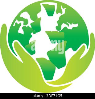 ECO Natural globe Care concept global Ecologie World design design logo vert. Pro Vector Illustration de Vecteur