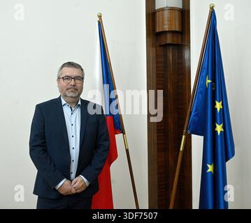 Prague, République tchèque. 09 janvier 2026. Le ministre tchèque de l'Agriculture Martin Sebestyan s'entretient avec des journalistes à Prague, République tchèque, le 9 janvier 2026. Crédit : Michal Krumphanzl/CTK photo/Alamy Live News Banque D'Images