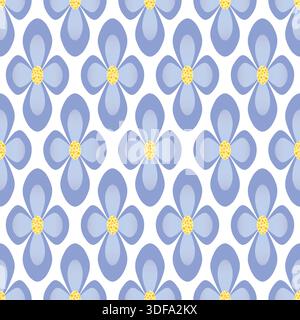 Élément de conception de fleurs de losange abstrait. Élément de fleur bleu clair sur fond clair. Illustration de motif floral sans couture. Ornement fantaisie Illustration de Vecteur