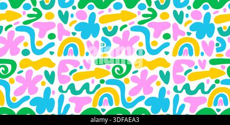 Motif sans couture abstrait de forme mignonne Doodle Illustration de Vecteur