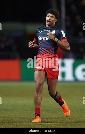 LONDRES, Royaume-Uni - 11 janvier 2026 : Noah Calouri des Sarrasins lors du match de la Coupe des Champions Investec de Poule 1 entre les Sarrasins et Toulouse au StoneX Stadium (crédit : Craig Mercer/ Alamy Live News) Banque D'Images