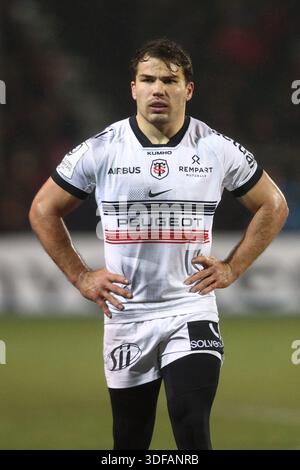 LONDRES, Royaume-Uni - 11 janvier 2026 : Antoine Dupont de Toulouse lors du match de poule 1 de la Coupe des Champions Investec entre Saracens et Toulouse au StoneX Stadium (crédit : Craig Mercer/ Alamy Live News) Banque D'Images
