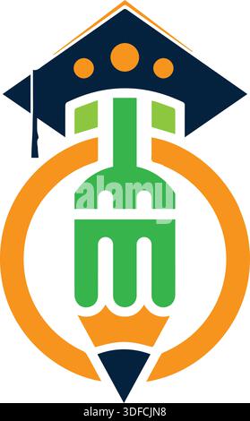 Modèle de conception de logo d'organisation pour l'institut d'enseignement Illustration de Vecteur