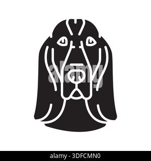 icône de ligne noire basset hound pour les projets numériques et imprimés. Race de chien. Icônes nettes minimales pour les applications et les sites Web. Icônes simples modernes pour UI UX et b. Illustration de Vecteur
