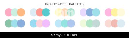 Palette tendance échantillon de trois couleurs. Illustration de Vecteur