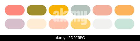 Belle palette de couleurs de la nature avec des échantillons. Illustration de Vecteur