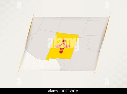 Carte du Nouveau-Mexique avec les couleurs du drapeau national. Illustration vectorielle. Illustration de Vecteur