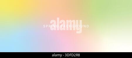 Arrière-plan dégradé de printemps flou. Texture de maille pastel en bleu, rose, vert et jaune. Illustration de Vecteur