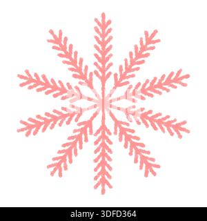 Décoration en forme de craie rose en forme de flocon de neige Illustration de Vecteur