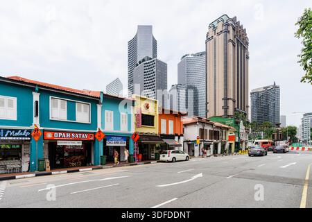 Magasins historiques, quartier arabe, Singapour Banque D'Images