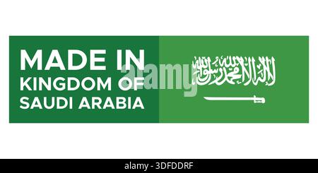 Fabriqué en Arabie Saoudite Stamp Label Illustration de Vecteur