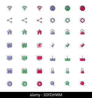 Vecteur de conception avec ensemble d'icônes Illustration de Vecteur