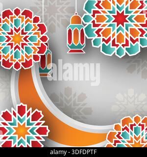 Conception de fond islamique avec de belles formes colorées Illustration de Vecteur