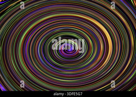 Spirale de lignes colorées. Peinture abstraite - images psychédéliques Banque D'Images
