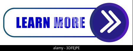 Bouton en savoir plus. Élément d'information bleu. Icône de vecteur de flèche. Interface de site Web. Illustration de Vecteur