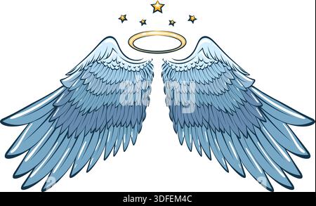 Caricature d'ailes d'ange Illustration de Vecteur