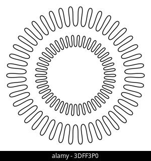 Icône de ressort rond. Cercle de bobine de fil. Vecteur en spirale métallique. Hélice flexible en acier. SPE 10. Illustration de Vecteur