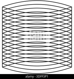 Icône d'élément filaire de cylindre. Vecteur ovale empilé. Forme de tube géométrique. Conception abstraite de colonnes. SPE 10. Illustration de Vecteur