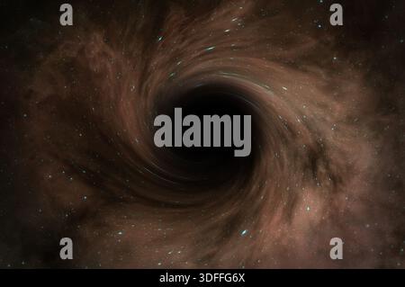 Trou noir dans l'espace profond, paysage cosmique. Galaxie et nébuleuse brune dans l'espace extra-atmosphérique profond et trou de ver. Éléments de cette image fournis par la NASA. Banque D'Images