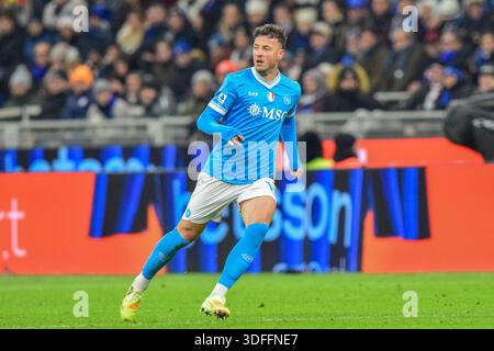 Milan, Italie. 11 janvier 2026. Amir Rrahmani (13 ans) de Napoli vu lors du match de Serie A entre Inter et Napoli à Giuseppe Meazza à Milan. Crédit : Gonzales photo/Alamy Live News Banque D'Images