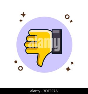Flat Thumbs Down Icon Dislike illustration vectorielle Flat Design Illustration de Vecteur