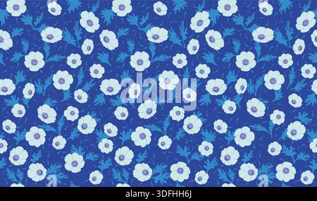 Illustration de motif floral vectoriel sans couture répétable horizontalement et verticalement. Illustration de Vecteur