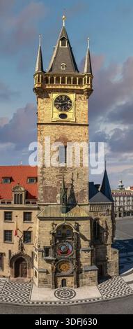 8177. L'horloge astronomique de Prague (Prague Orloj) est une horloge astronomique médiévale située dans l'ancien hôtel de ville de Prague, l'Orloj, la mécanique Banque D'Images