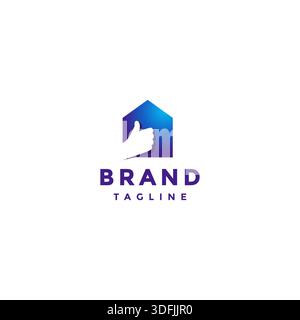 Design de logo de maison de bon choix simple. Pouce vers le haut geste sur la conception du logo de l'icône de la maison latérale. Illustration de Vecteur