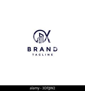 Conception de logo Alpha Building Lines simple. Création de lignes silhouettes dans Alpha Symbol logo Design. Illustration de Vecteur