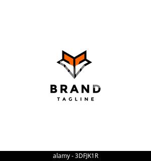 Conception de logo de lettre FF initiale Fox Head simple. Lettre initiale FF formant le logo Fox Head. Illustration de Vecteur