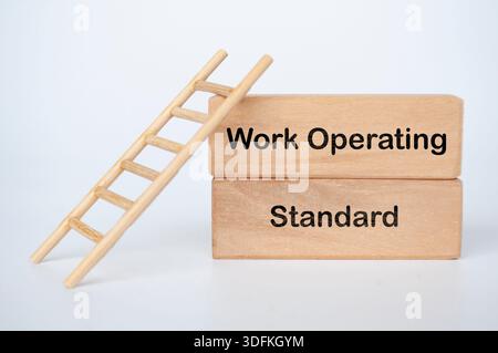 Work Operating Standard, Une image de concept de processus métier propre représentant des normes opérationnelles de travail définies pour la gouvernance et le contrôle. Banque D'Images