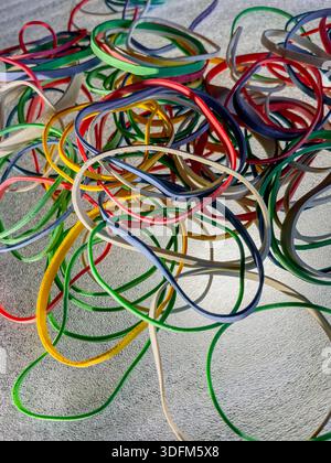 Colorée de bandes de caoutchouc, USA Banque D'Images