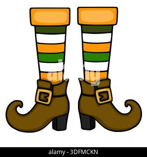Festive, Patrick's Day Leprechaun Boots illustration vectorielle Illustration de Vecteur