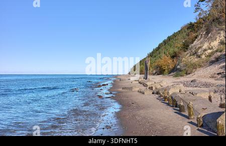 Photo d'une plage sur la mer Baltique à Miedzyzdroje, Pologne. Banque D'Images
