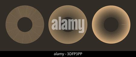 Ligne concentrique cercles radiaux, soleils. Formes géométriques bohèmes abstraites avec effet texturé. Fond vectoriel minimaliste. Illustration de Vecteur