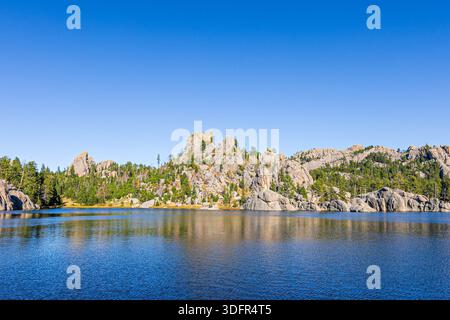 Magnifique paysage vu autour du lac Sylvan au parc d'État de Custer dans le Dakota du Sud. Banque D'Images