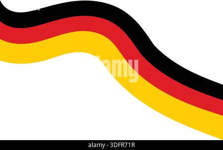 Bande de drapeau national d'Allemagne ondulée unique pour en-tête Illustration de Vecteur