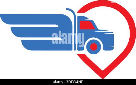 Vecteur de camion bleu abstrait rouge et bleu Illustration de Vecteur