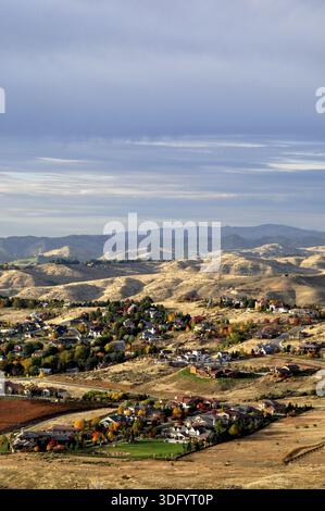 États-Unis, Idaho, Boise, quartier dans les contreforts du sommet de table Rock Butte Banque D'Images