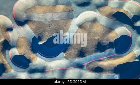 Aerial Bike Park Curves and Shadows au Floyd Lamb Park à Las Vegas Nevada Banque D'Images