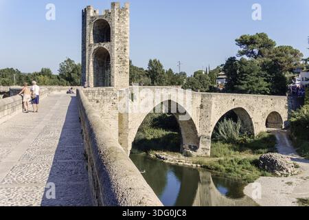 Pont Besalu Catalogne Espagne Banque D'Images