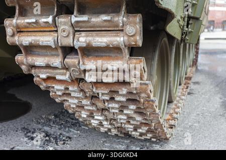 Vue rapprochée de Caterpillar de la Fédération de armored tank Banque D'Images
