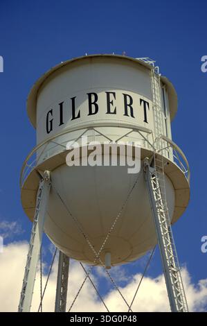 Château d'eau historique situé dans le centre-ville de Gilbert, Arizona, un monument local remarquable. Banque D'Images