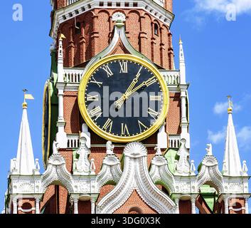Carillon de la tour Spasskaya du Kremlin de Moscou closeup Banque D'Images