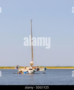 Grand catamaran charter, Cosmos avec un groupe de femmes s'amusant Banque D'Images