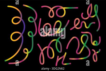 Motif de ligne en boucle coloré avec mouvement abstrait énergique Illustration de Vecteur