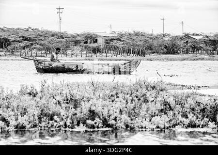 Communauté autochtone Wayuu à Camarones, la Guajira, Colombie. Banque D'Images