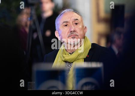 Madrid, Madrid, ESPAGNE. 15 janvier 2026. JOSE PEPE ALVAREZ, secrétaire général de l'UGT (crédit image : © Ignacio Lopez Isasmendi/ZUMA Press Wire) USAGE ÉDITORIAL SEULEMENT ! Non destiné à UN USAGE commercial ! Banque D'Images