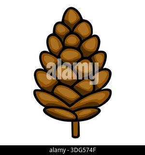 Illustration vectorielle de cône de pin brun, isolé sur fond blanc Illustration de Vecteur